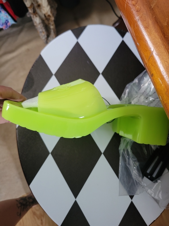 Barbie Neon Lime Green Slip-On Pool Slides - Picture 5 of 6